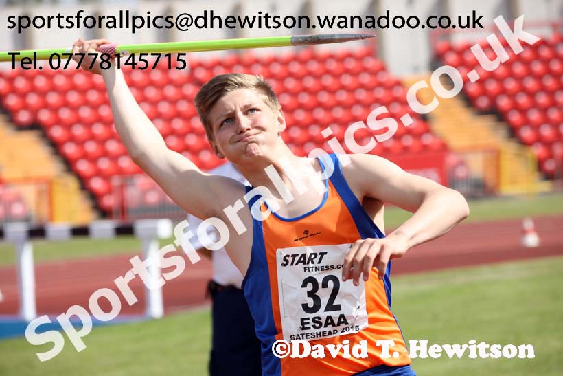 Inter boys javelin, 2015 English Schools Track and Field Champs., Gateshead Stadium. Photo: David T. Hewitson/Sports for All Pics